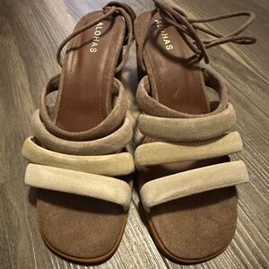 Alohas Letizia Suede Heel Sandals Size 39